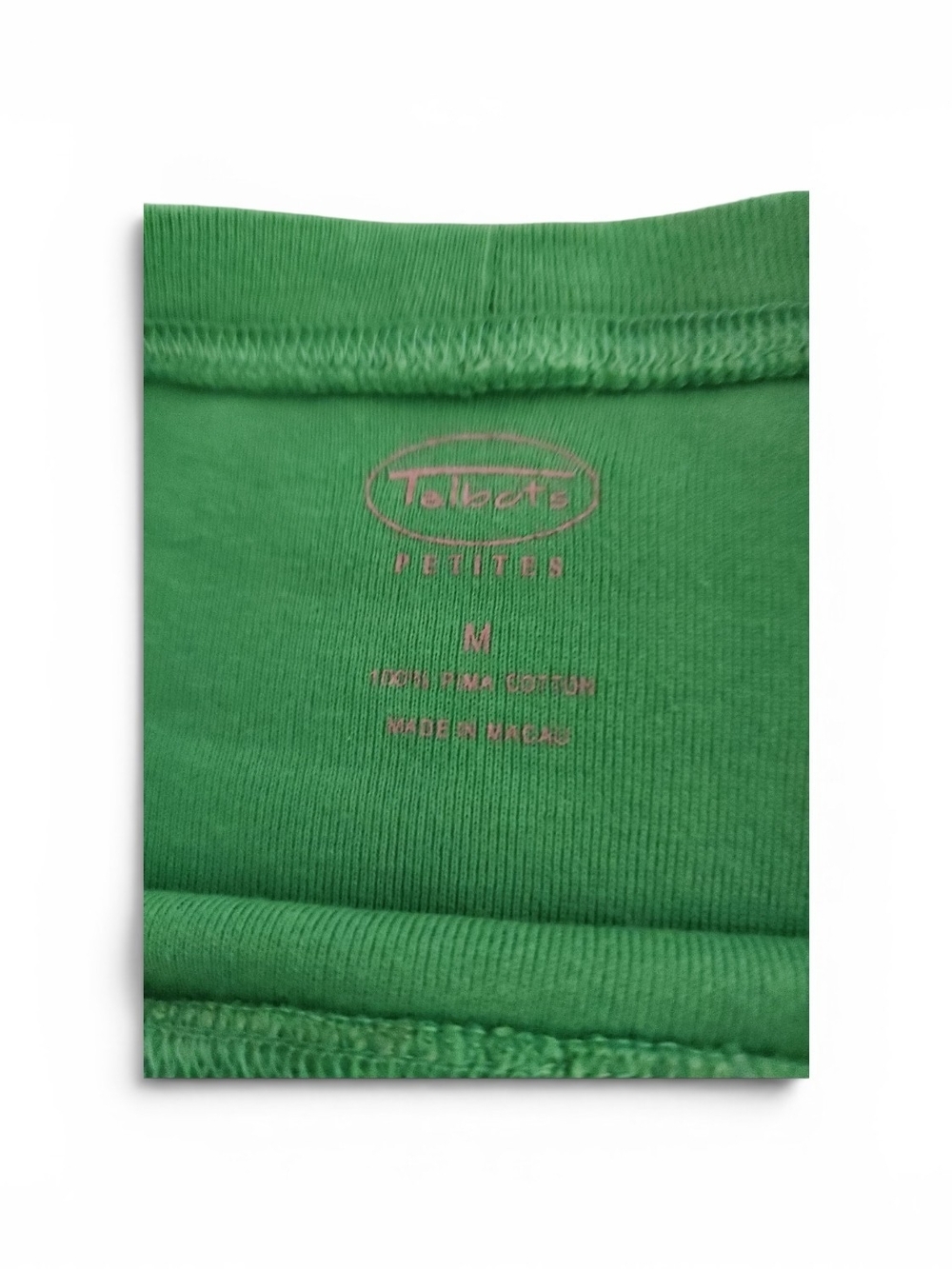 Talbots Green Short Sleeve Tee Embroidered Pink Flamingo Petite Medium - Picture 8 of 8